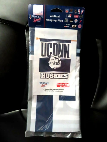 UCONN Huskies 27" x 37" Vertical Hanging Wall Flag. Logo Cover