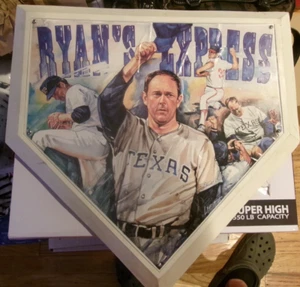 Nolan Ryan Express Texas Rangers HOME PLATE Base Targa da Parete RARA - Foto 1 di 4