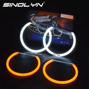 For BMW E46/E39/E38/E36 SMD LED Angel Eyes Switchback Headlight Halo Rings Kit - Picture 1 of 11