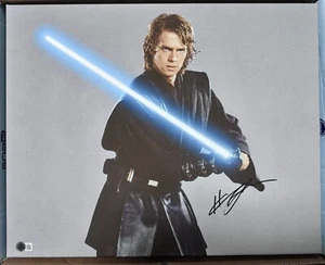 🎬 HAYDEN CHRISTENSEN SIGNIERT LEINWAND BECKETT COA Proof 16x20 STAR WARS SKYWALKER - Bild 1 von 6