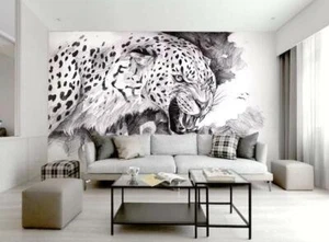3D Hand Drawn Leopard 35941NA Wallpaper Wall Murals Removable Wallpaper Fay - Picture 1 of 10
