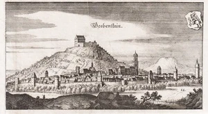 Grabado en cobre Grebenstein LK Kassel Hesse Merian 1650 - Imagen 1 de 1