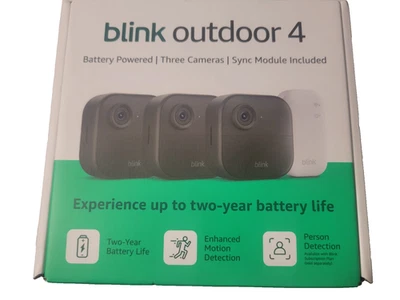 Blink Outdoor 4 Wireless smart security camera 2 Yrs battery life 1080p 3 Camera - Image 1 of 4
