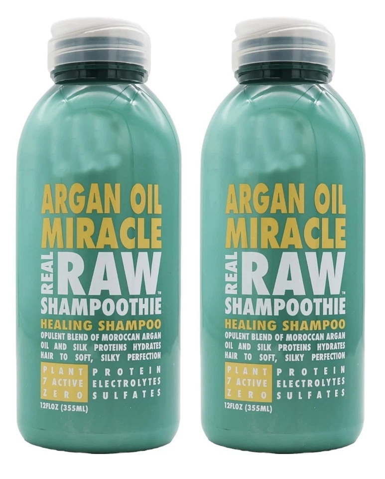 Lote de 2 champúes curativos milagrosos de aceite de argán crudo real 12 oz cada uno sin sulfatos NUEVO Foto 1 de 2