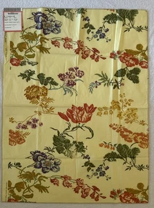 New Brunschwig & Fils Vintage Screen Print Yellow Glazed Chintz Fabric 27" x 35" - Picture 1 of 4