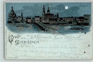 13154895 - 8000 Dresden 36904 Dess 17 Gruss aus Lithographie Mondschein  HGL, - Bild 1 von 2