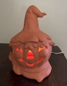 Vintage Halloween Terrakotta Vogelscheuche Kürbis Jack-o-Laterne - Bild 1 von 8