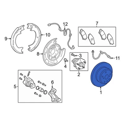 For Toyota Highlander 2014-2019 Toyota 424310E020 Rear Disc Brake Rotor Foto 1 de 4
