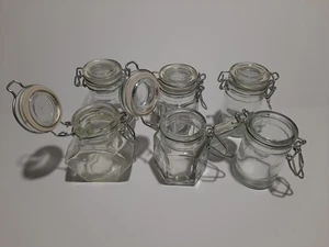 Small Glass Jars With Airtight Lids, 3 inches high, 6 pieces, 3 different shapes - Picture 1 of 3
