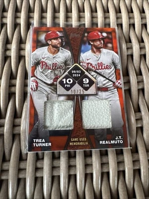 2025 Topps Series 2 Rounding the Bases Dual Relic Trea Turner J.T. Realmuto /25 - Image 1 of 2