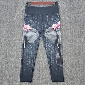 Leggings Capri Evolution And Creation Mujer S Gris Geométrico Floral Elefantes - Imagen 1 de 11