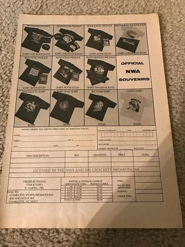 1987 NWA Merchandise Print Ad Shirt RIC FLAIR FOUR HORSEMAN ROCK & ROLL EXPRESS Cover