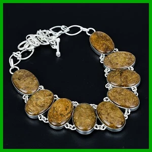 Bronzit Stein 925 Silber Jubiläum Kette Schwestern Geschenk Einfassung Halskette Schmuck - Bild 1 von 6
