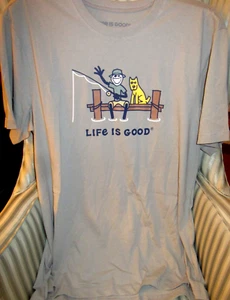 .NWT...LIFE IS GOOD MEN LIGHTWEIGHT S/S TEE..."JAKE AND ROCKET FISH " (L) - Picture 1 of 3