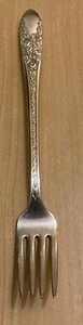 One 1937 Rose and Leaf Grille Fork By National Silver Co. 7-3/4" - Picture 1 of 8