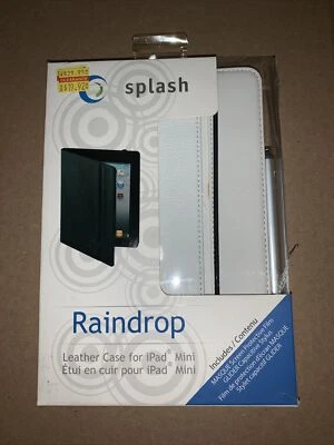 Splash Raindrop White Leather Case For iPad Mini Includes Masque Screen  Foto 1 de 4