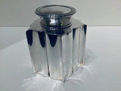 Elegante caixa de chá prata maciça Tea Caddy, Birmingham 1905 - Imagem 1 de 4