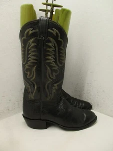 JUSTIN Mens Size 8 D Cowboy Boots Black Leather Style 8567 - Picture 1 of 13