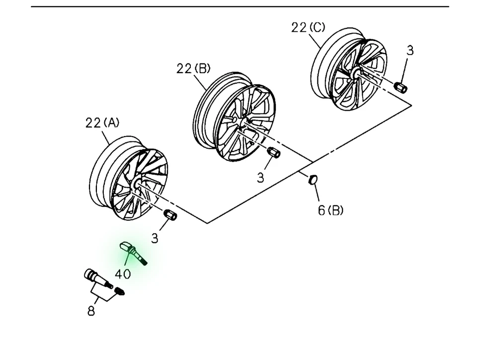 Sensor de monitor de inflado de neumáticos genuino para Isuzu MUX MU-X I8-97499 368-0 pieza OEM Foto 1 de 2