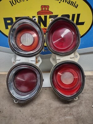 1973 CHEVELLE TAIL LIGHT SET LH RH GOOD SHAPE NEED A LITTLE RESTO 73 TURN SIGNAL - Image 1 of 4