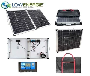 100W Portable Mono Folding Solar Panel Kit 12v Battery Charger Camping Caravans - Picture 1 of 13