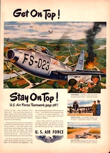 1951 US Air Force F84 Korean War Original Life Magazine Vintage Print Ad Recruit - Picture 1 of 1