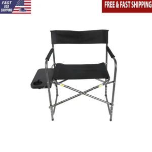 Folding Director Chair W/ Side Table Outdoor Camping Heavy Duty Portable Steel - Picture 1 of 14