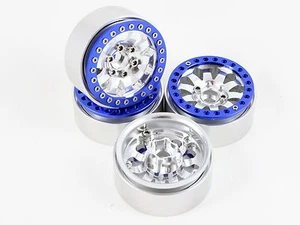 ALIENTAC Four Blue 1.9" Wide 1" Alloy Beadlock Wheel Rim for 1/10 RC Model #014 - Picture 1 of 4