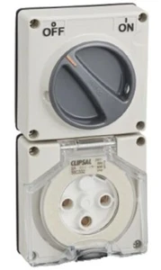 Clipsal 56-SERIES SWITCHED SOCKET 32A 1-Pole 3-Pins 250V Less Enclosure GREY - Picture 1 of 1