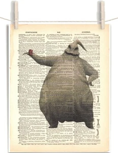 Nightmare Before Christmas Oogie Boogie 8.5 x 11 Upcycled Dictionary Art Print - Picture 1 of 2