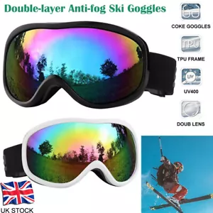 Double Layer Ski Goggles Anti-fog UV400 Protection Snowboard Goggles Men Women - Picture 1 of 14