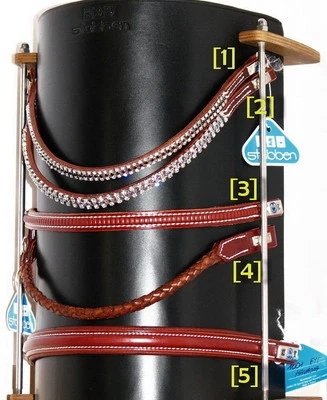 STUBBEN HAVANA Browband Chestnut SHINING Crystal Bling Padded Chestnut Burgundy - image 1 of 4