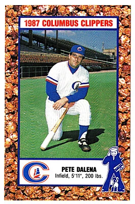 Pete Dalena 1987 Columbus Clippers (nrmt) New York Yankees - Image 1 of 2