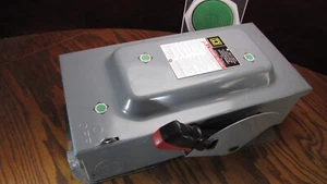 Square D 60 Amp Heavy Duty Safety Switch 60a 600v AC/DC Disconnect HU362 - Picture 1 of 6