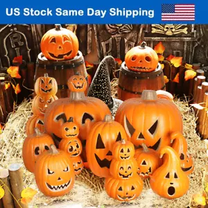 Jack O Lantern Halloween Pumpkin Lantern Pre-lit LED Light Up Holiday Decoration - Picture 1 of 35