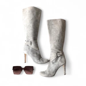 Antonio Melani Gray New Julissa Tall Suede Heeled Boots Size 9 - Picture 1 of 8