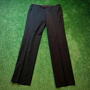 Pantalones de vestir Hugo Boss para hombre 52 rectos negros pantalones de lana informales clásicos sólidos - Imagen 1 de 16