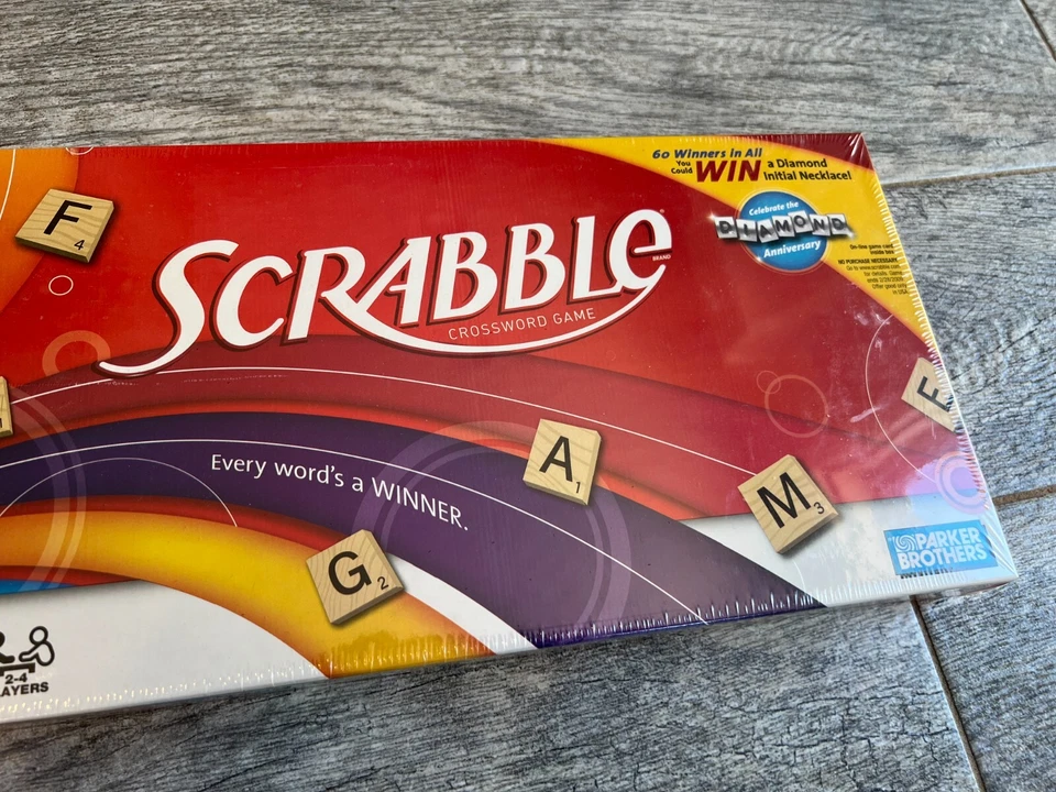 SCRABBLE Crossword Game 2007 Parker Brothers Hasbro Board Family Fun New Sealed - Image 1 of 4