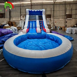 24x13Ft Giant Inflatable Water Slide Blue Wave Commercial PVC with 1100W Blower - Picture 1 of 14
