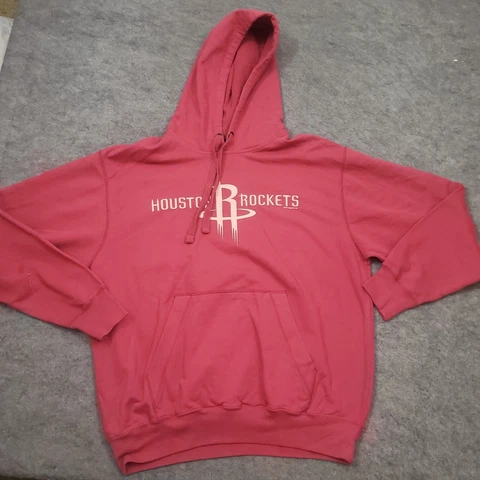 Houston Rockets Sweater Mens Large Red Hoodie Long Sleeve NBA Basketball Adult Cover