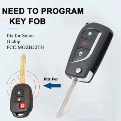 Upgraded Flip Remote Key Fob For 2013 2014 2015 Scion TC IQ XD MOZB52TH G Chip - Image 1 of 4