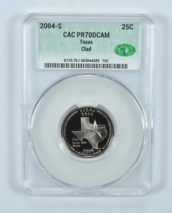2004-S Washington State Quarter Texas CLAD PR70 DCAM CAC - Picture 1 of 5
