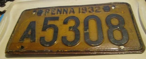 PENNSYLVANIA PENNA 1932 CAR LICENSE PLATE A5308 VINTAGE ANTIQUE - Picture 1 of 2