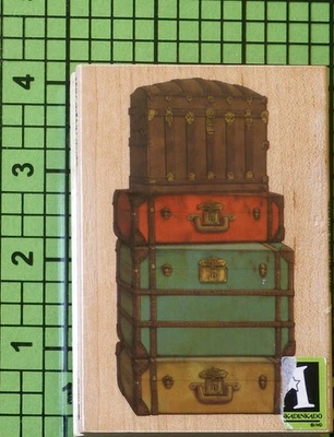 Luggage Suitcases Travel 60-00986 Wood Mounted rubber stamp by Inkadinkado - Image 1 of 3