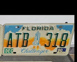 "ATB 318" Vintage Florida License Plate Challenger Rocket - Picture 1 of 1