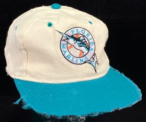 Vtg Florida Marlins Hat-MLB Starter The Natural Teal Snapback-Joe Robbie Stadium - Picture 1 of 5