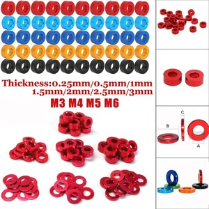 10Pcs/100PCS M3 M4 M5 M6 Round CNC Aluminum Alloy Flat Spacer Washers Gasket - Picture 1 of 24