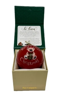 Pier 1 Imports Li Bien Decorazione Vetro Dipinto A Mano 2018 Primo Natale Bambino - Foto 1 di 5