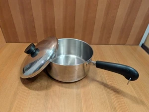 1801 Revere Ware 2 Qt 7 1/4" Saucepan Stainless Steel Disc Bottom 96b USA w/ Lid - Picture 1 of 10
