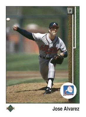 1989 Upper Deck #734 Jose Alvarez Atlanta Braves Baseball Card - Image 1 of 2
